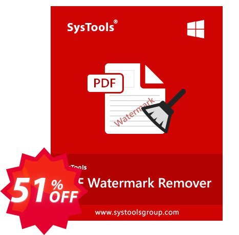 SysTools PDF Watermark Remover Coupon code 51% discount 