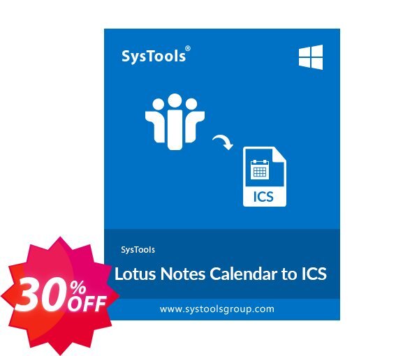 SysTools Lotus Notes Calendar to ICS iCalendar Coupon code 30% discount 