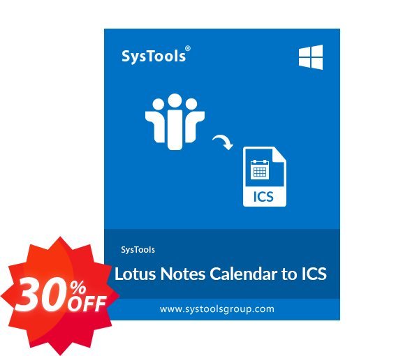 SysTools Lotus Notes Calendar to ICS iCalendar, Business  Coupon code 30% discount 