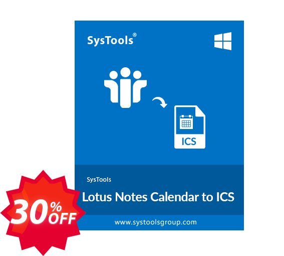 SysTools Lotus Notes Calendar to ICS iCalendar, Enterprise  Coupon code 30% discount 