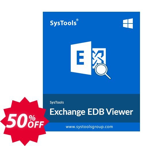 SysTools Exchange EDB Viewer PRO Coupon code 50% discount 