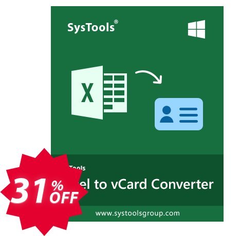 RecoveryTools for MS Excel to vCard Coupon code 31% discount 