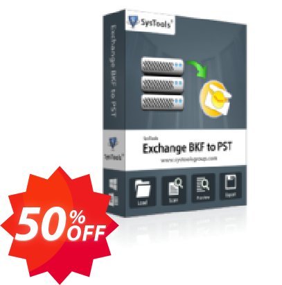 SysTools Exchange BKF to PST, Business Plan  Coupon code 50% discount 