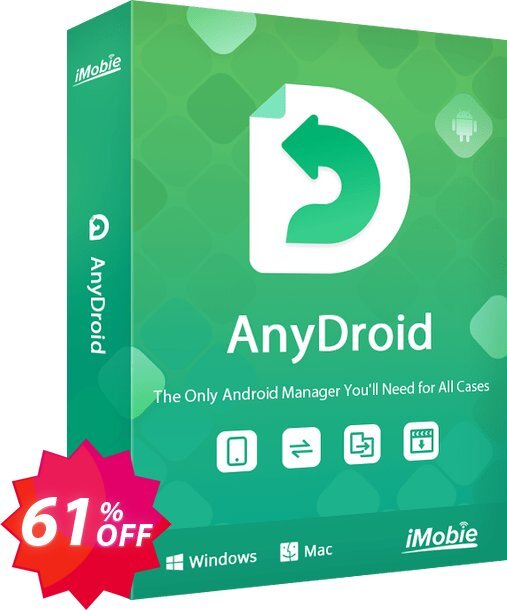 iMobie AnyDroid Yearly Plan Coupon code 61% discount 