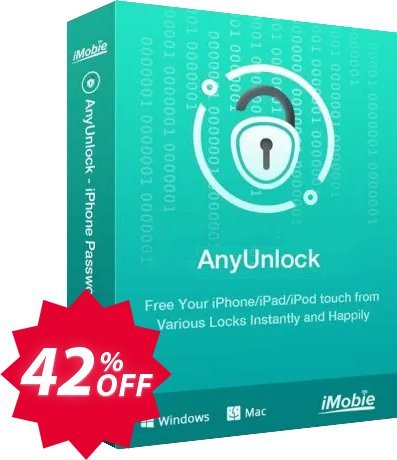 AnyUnlock - Unlock Screen Passcode, 1-Year Plan  Coupon code 42% discount 
