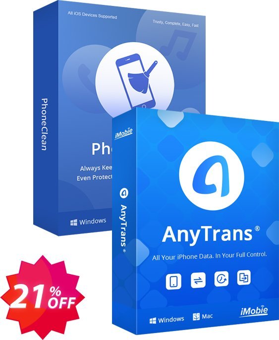 PhoneClean + AnyTrans Personal Bundle for MAC Coupon code 21% discount 