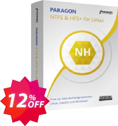 Paragon Microsoft NTFS for Linux Coupon code 12% discount 