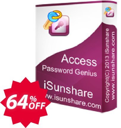 iSunshare Access Password Genius Coupon code 64% discount 