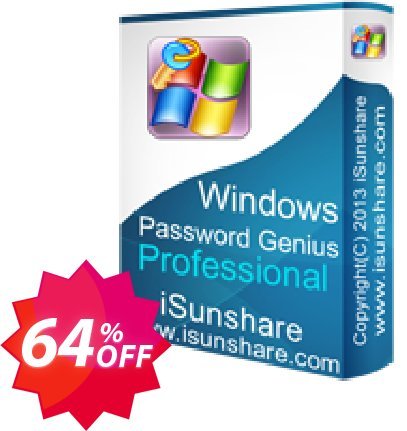 iSunshare WINDOWS Password Genius Professional Coupon code 64% discount 