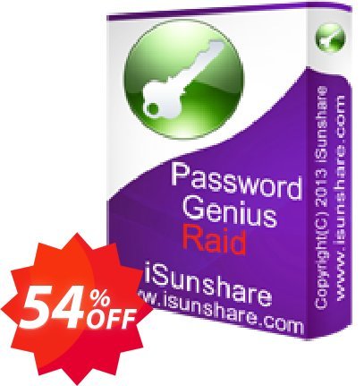 iSunshare Password Genius Raid Coupon code 54% discount 