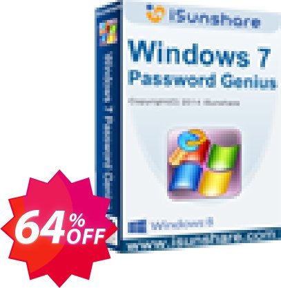 iSunshare WINDOWS 7 Password Genius Coupon code 64% discount 