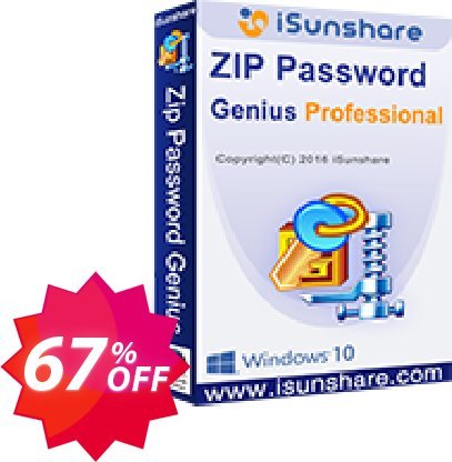 iSunshare ZIP Password Genius Professional Coupon code 67% discount 