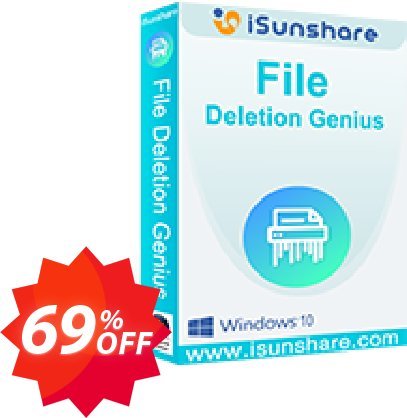 iSunshare File Deletion Genius Coupon code 69% discount 
