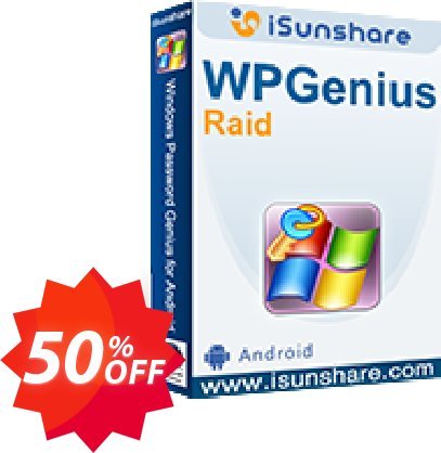 iSunshare WPGenius Raid Coupon code 50% discount 