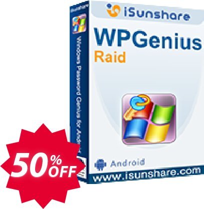 iSunshare WPGenius Raid Coupon code 50% discount 