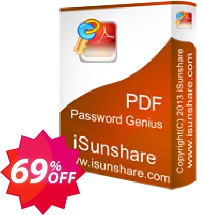 iSunshare PDF Password Genius Coupon code 69% discount 