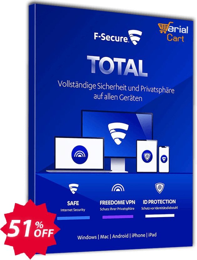 F-Secure TOTAL 3 devices Coupon code 51% discount 