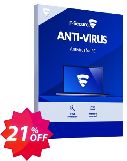 F-Secure ANTI-VIRUS Coupon code 21% discount 