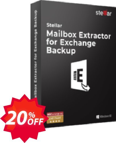Stellar Mailbox Extractor for Exchange Backup Coupon code 20% discount 