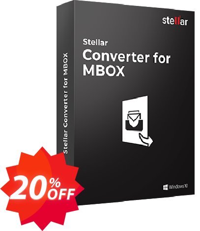 Stellar MBOX to PST Converter Coupon code 20% discount 