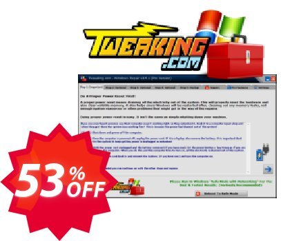 Tweaking.com WINDOWS Repair Pro v4, 3 PC Plan  Coupon code 53% discount 