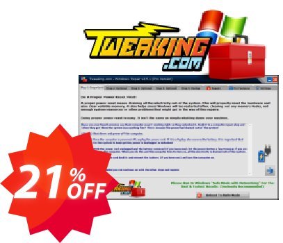 Tweaking.com WINDOWS Repair Pro v4, Yearly Tech Plan  Coupon code 21% discount 