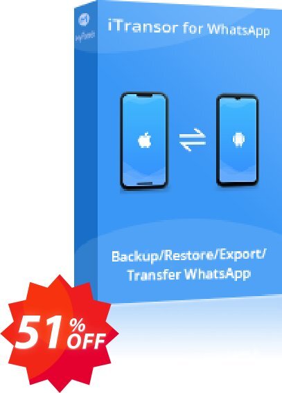 iTransor for WhatsApp, 10 Devices/Lifetime  Coupon code 51% discount 