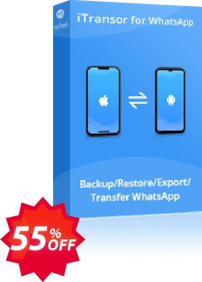 iTransor for WhatsApp, 15 Devices/Lifetime  Coupon code 55% discount 