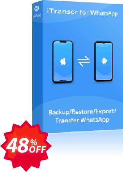 iTransor for WhatsApp, Unlimited/Lifetime  Coupon code 48% discount 