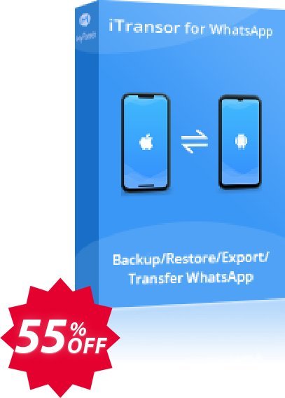 iTransor for WhatsApp MAC Version, 20 Devices/Lifetime  Coupon code 55% discount 