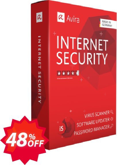 Avira Internet Security, 2 years  Coupon code 48% discount 
