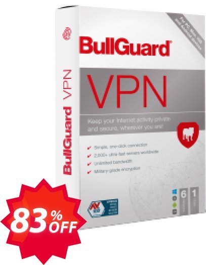 BullGuard VPN Coupon code 83% discount 