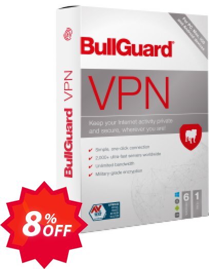 BullGuard VPN Monthly plan Coupon code 8% discount 