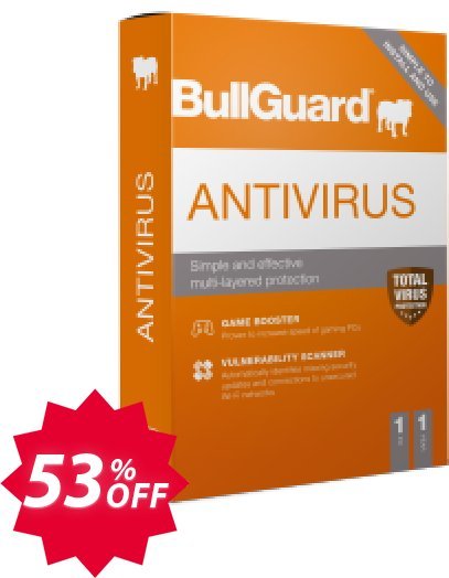 BullGuard Antivirus 2021, Yearly / 1 PC  Coupon code 53% discount 