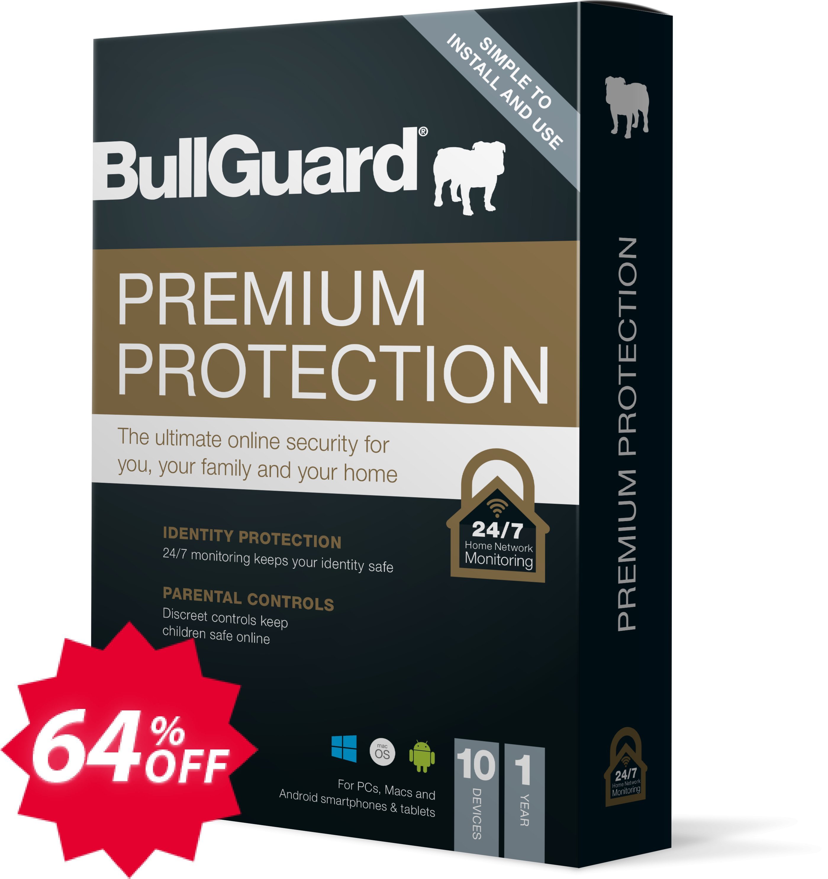BullGuard Premium Protection 2021 Coupon code 64% discount 