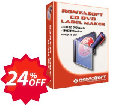 Ronyasoft CD DVD Label Maker Coupon code 24% discount 