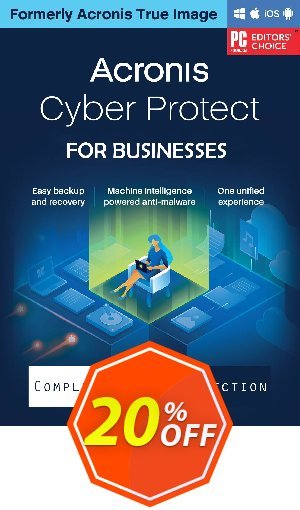 Acronis Cyber Protect For Businesses Coupon code 20% discount 