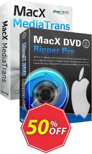MACX DVD Ripper Pro + MACX MediaTrans Lifetime Coupon code 50% discount 