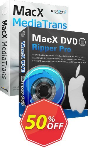 MACX DVD Ripper Pro + MACX MediaTrans, Yearly  Coupon code 50% discount 