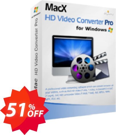 MACX HD Video Converter Pro for WINDOWS 3-month Coupon code 51% discount 
