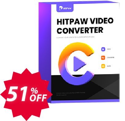 HitPaw Video Converter, Yearly  Coupon code 51% discount 