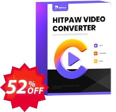 HitPaw Video Converter, Monthly  Coupon code 52% discount 