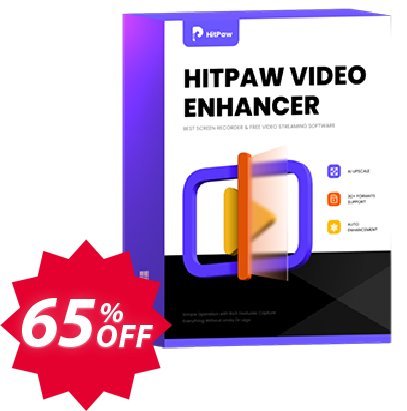 HitPaw Video Enhancer, Yearly  Coupon code 65% discount 
