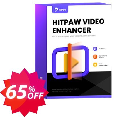 HitPaw Video Enhancer, Monthly  Coupon code 65% discount 