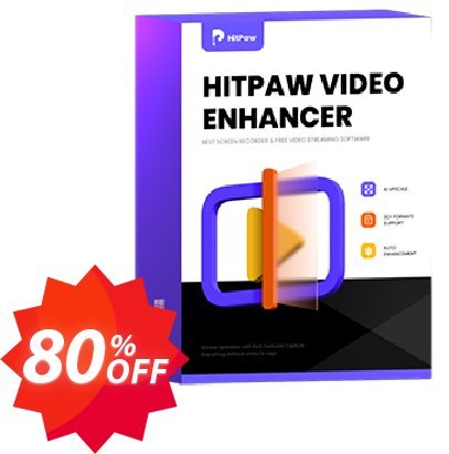 HitPaw Video Enhancer MAC, Yearly  Coupon code 80% discount 