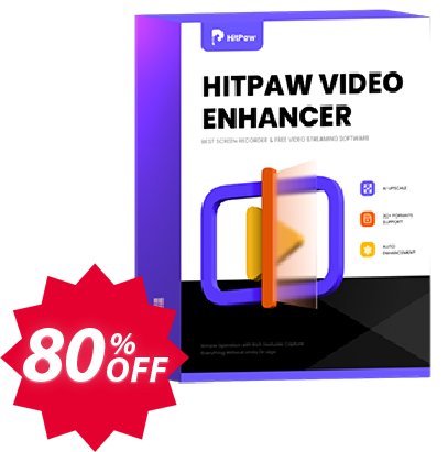 HitPaw Video Enhancer MAC, Monthly  Coupon code 80% discount 