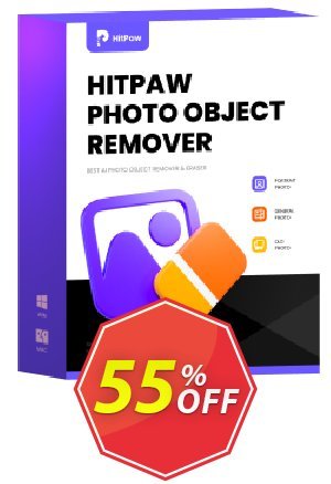 HitPaw Photo Object Remover, Monthly  Coupon code 55% discount 