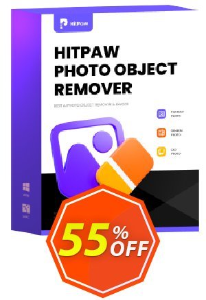 HitPaw Photo Object Remover MAC, Yearly  Coupon code 55% discount 