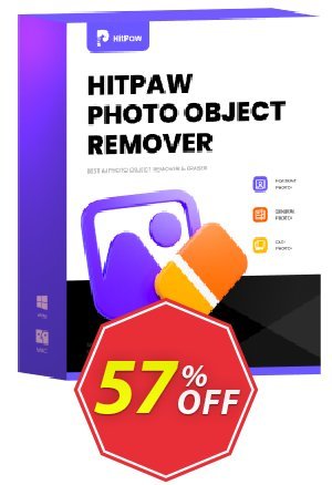 HitPaw Photo Object Remover MAC, Monthly  Coupon code 57% discount 