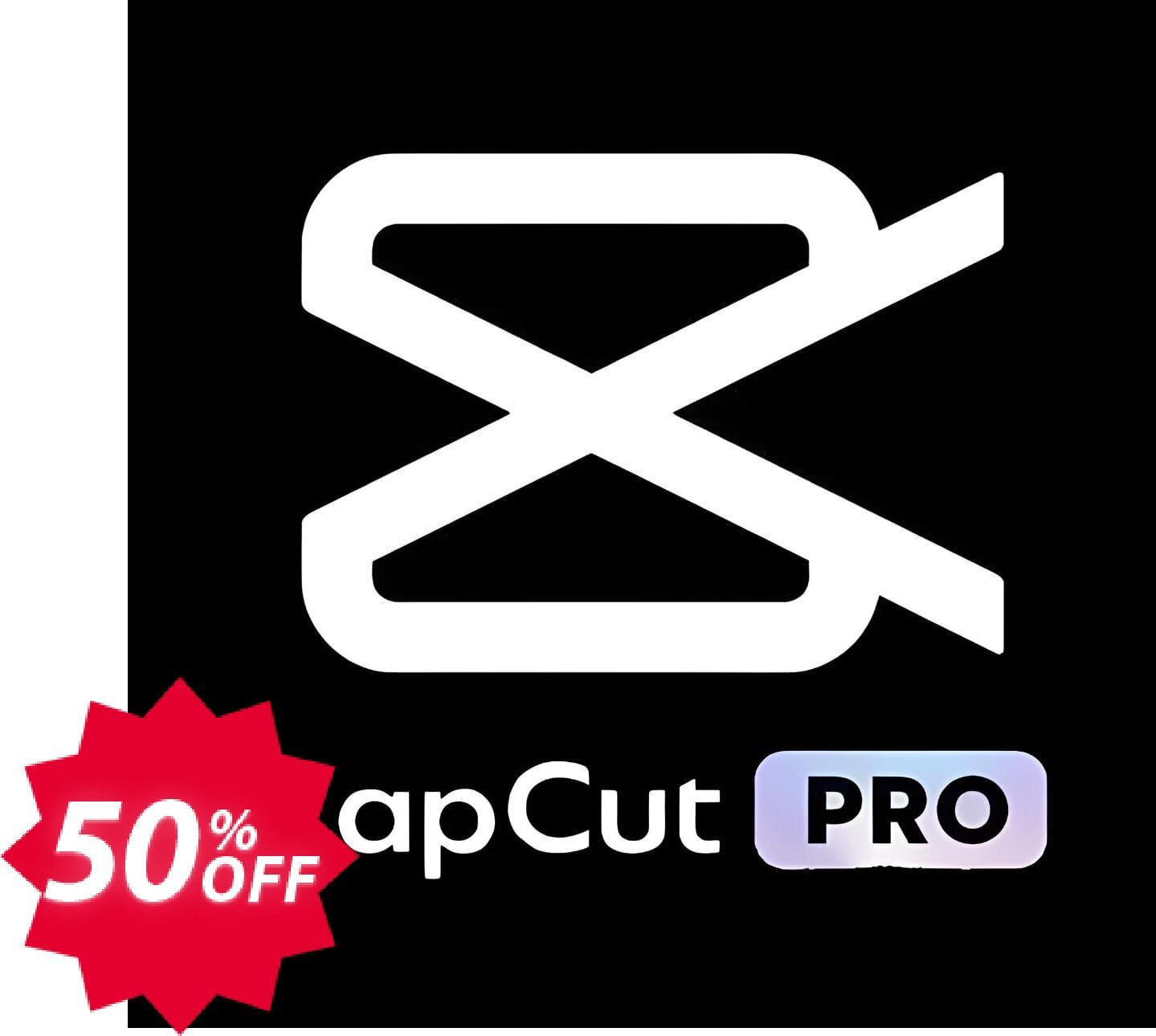 CapCut PRO Monthly Coupon code 50% discount 